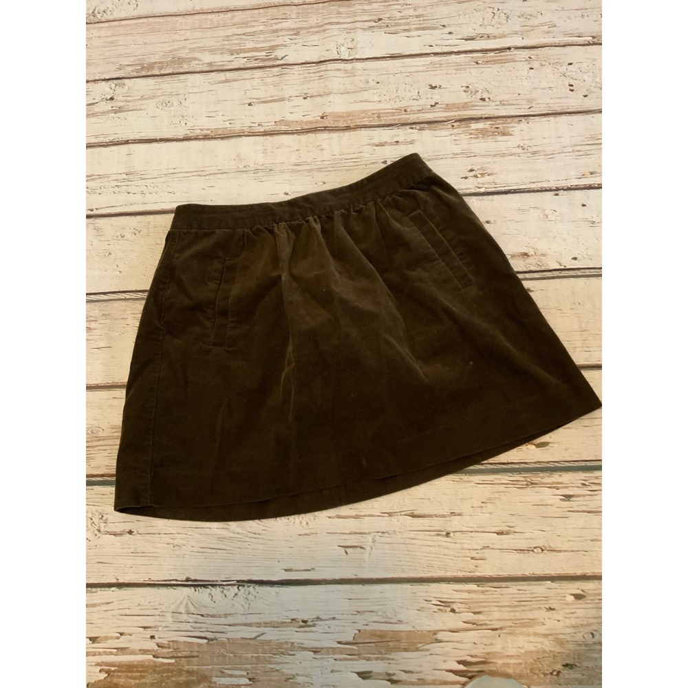 J.Crew Womens Brown Corduroy Mini Skirt Size 6 Cotton Blend Academia Pockets Y2K